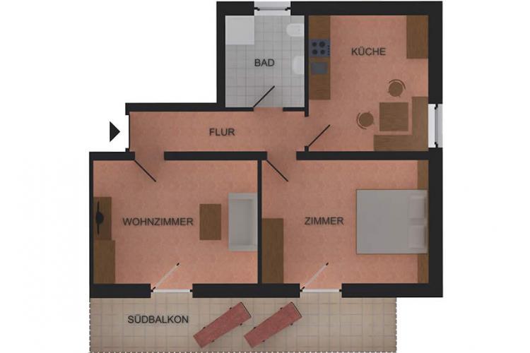 Grundriss Ferienwohnung Nr. 7